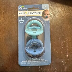 Itzy Ritzy Sweetie Soother Pacifier 2 pck 0m+Nautical Navy &Robins Egg Cable New